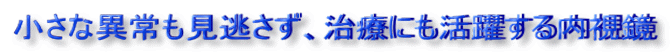 小さな異常も見逃さず、治療にも活躍する内視鏡
